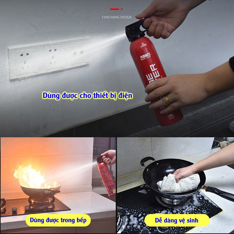 Bình cứu hoả mini để trong xe ô tô, xe tải, xe máy - Bình chữa cháy khẩn cấp để trên xe, dùng trong gia đình.