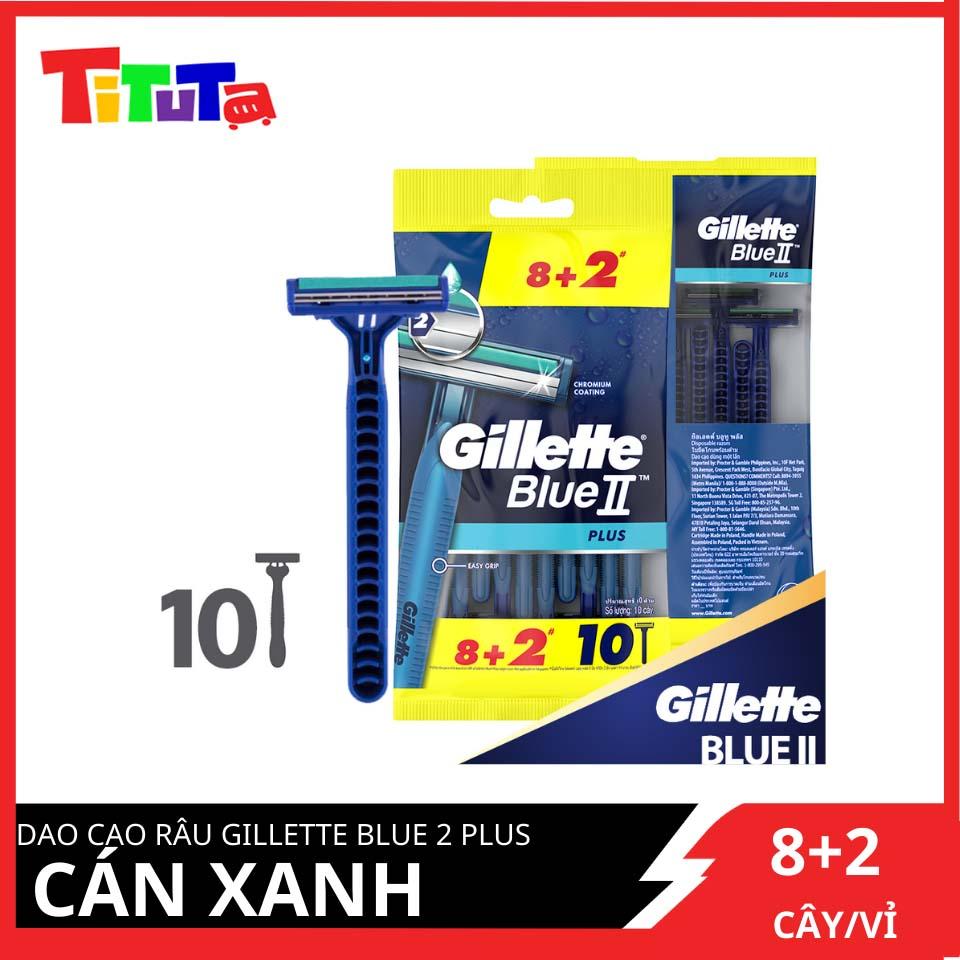 Vỉ 10 Dao Cạo Gillette Blue II (Mua 8 Tặng 2)