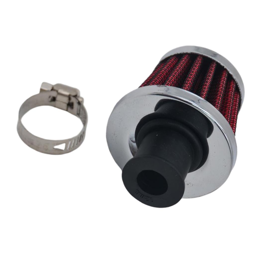 Red 12mm Cold Air Intake Filter Turbo Vent Crankcase Car Breather Valve Cover