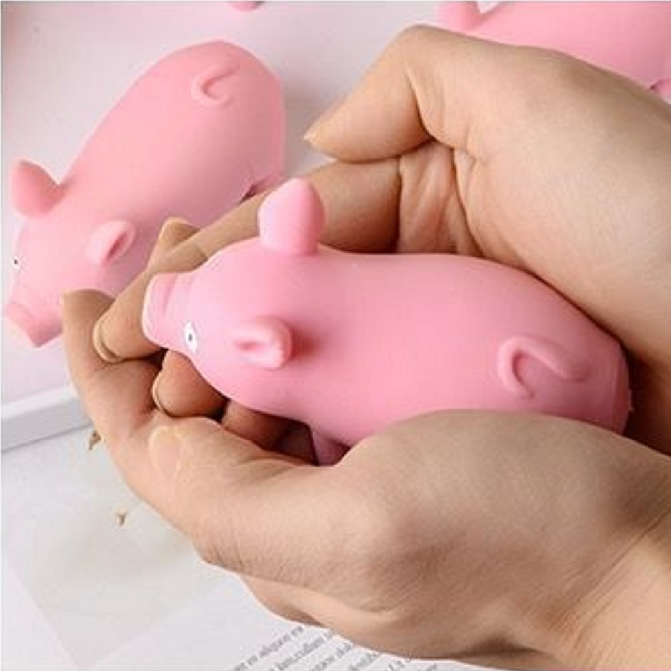 Đồ Chơi Nắn Bóp Tay Đàn Hồi Giảm Stress Hình Chú Heo Lợn Màu Hồng Hường Co Dãn Giá Rẻ Dẻo An Toàn Cho Bé Trai Gái