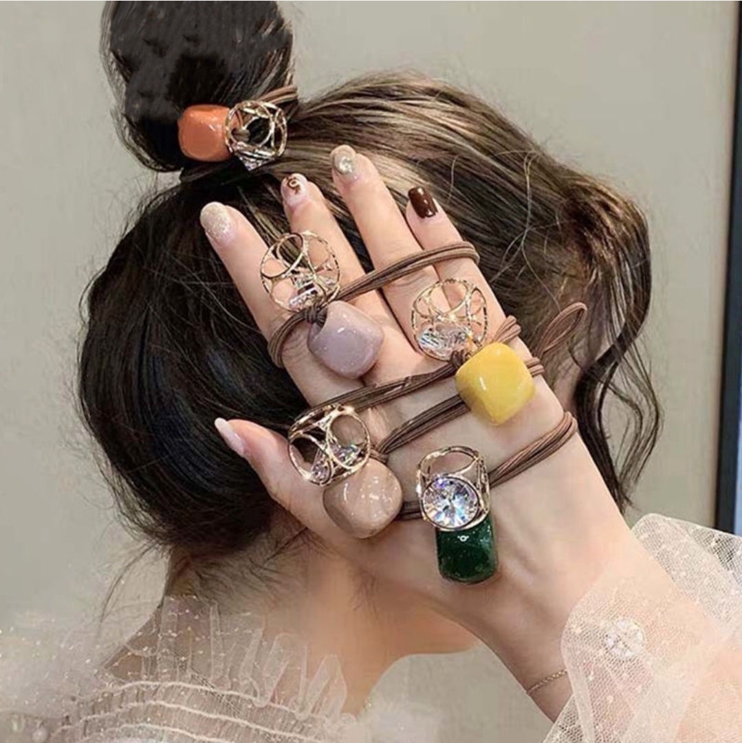 Máy uốn tóc đa năng tạo độ xoăn có sấy khí 3 in1 tặng kèm dây buộc tóc đính đá