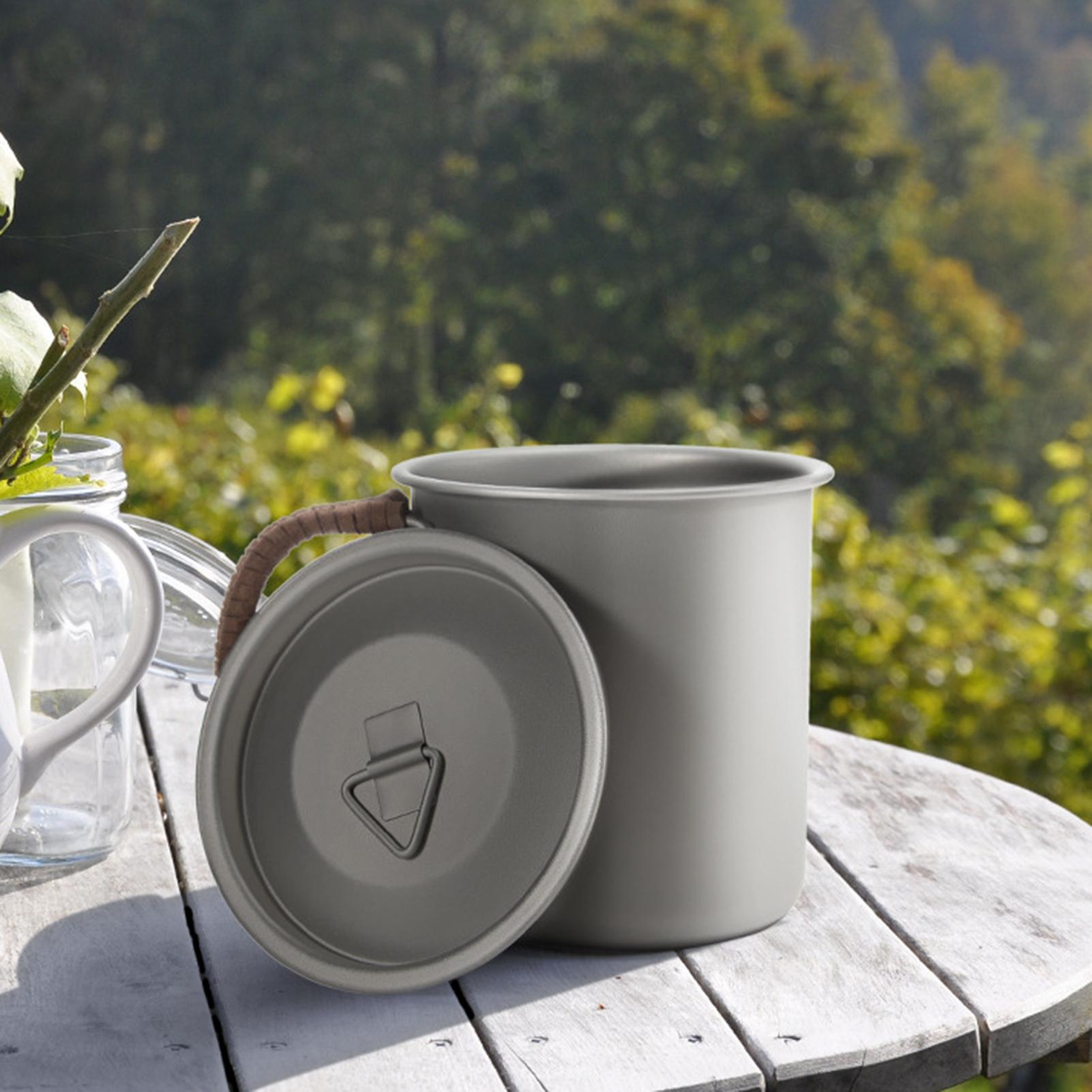 Ultralight 450ml Titanium Coffee Cup Tea Cup Water Mug with Foldable Handles for Home Outdoor Camping & Picnic