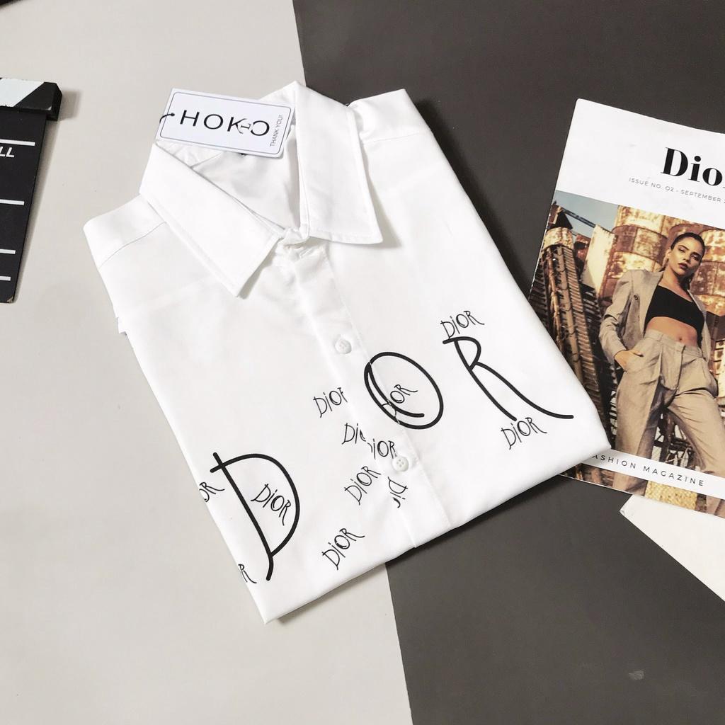 Áo SƠ MI IN THÊU tay ngắn nam FASHION EKING CLOTHING x HOKO TRẮNG trơn - chất liệu Kate lụa
