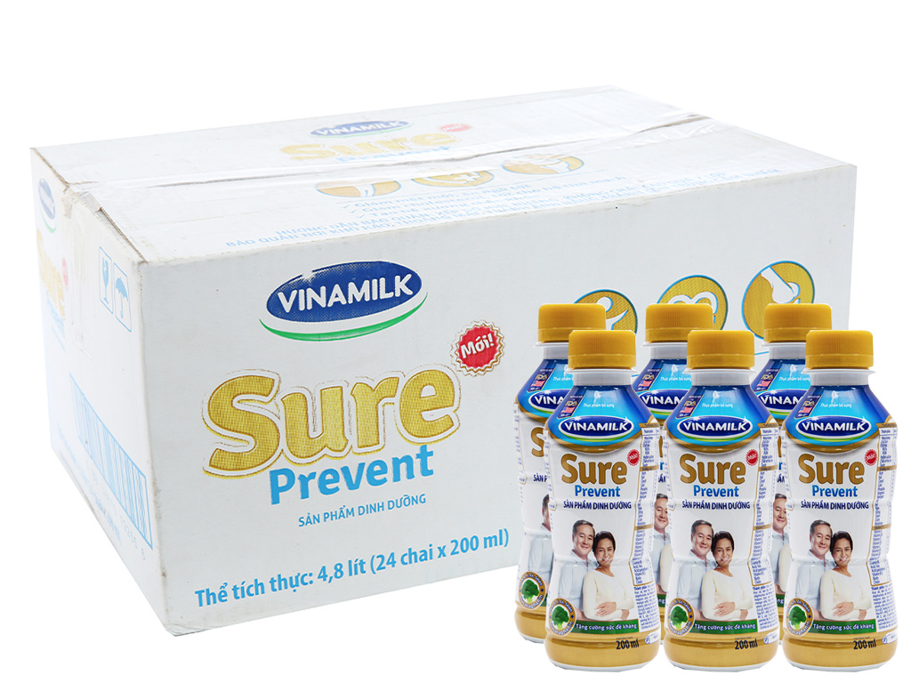 24 CHAI SỮA BỘT PHA SẴN VINAMILK SURE PREVENT 200ML