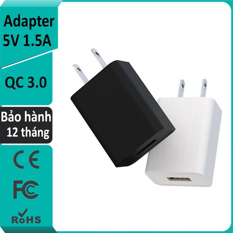 Cục nguồn Adapter 5V-1.5A, Sạc nhanh 1 cổng Micro USB