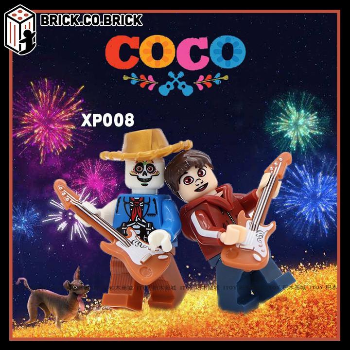 Mô hình Lắp ráp minifig Nhân vật Hoạt hình trong Phim truyện Coco Người xương XP010 XP011