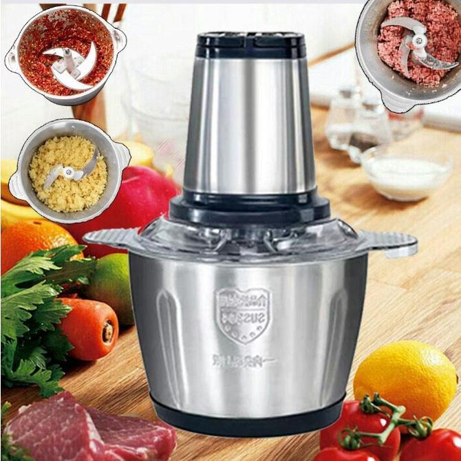 Máy xay thịt, máy xay sinh tố cối inox 3 lưỡi đa năng,Công suất 300W xay thịt, tỏi ớt, rau củ quả