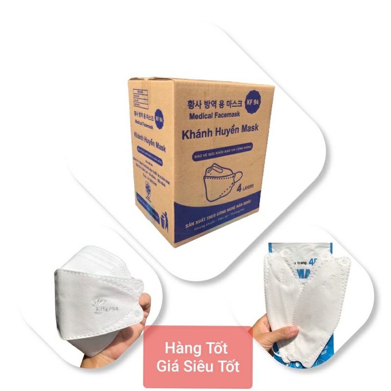 Khẩu Trang KF94 Khánh Huyền .1 thùng 30gói MÀU TRẮNG