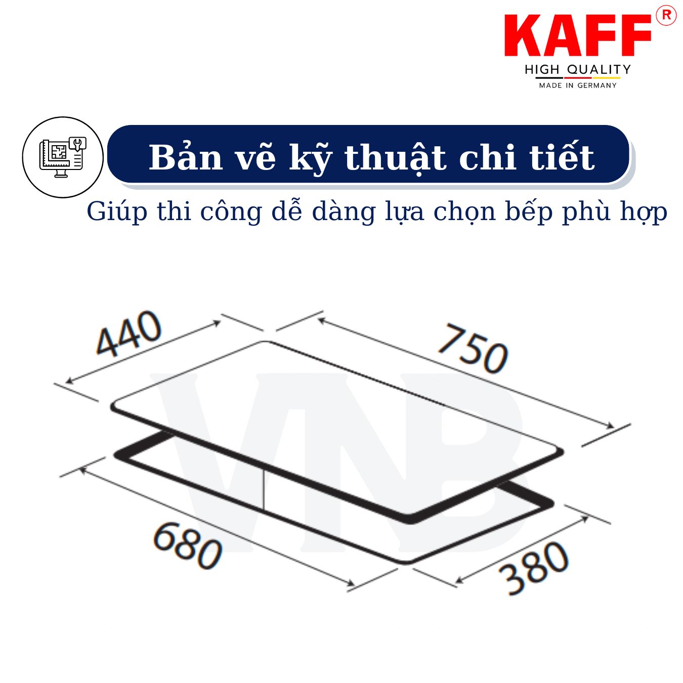 Bộ Bếp ga âm KAFF KF- 216 bao gồm: Bếp ga + chảo chống dính cao cấp + bộ van ga - Hàng chính hãng