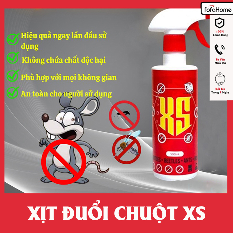 Xịt Đuổi Chuột XS Thái Lan Đuổi Chuột Trong Nhà, Gầm Máy Ô tô, Không Gây Độc Hại An Toàn cho Người