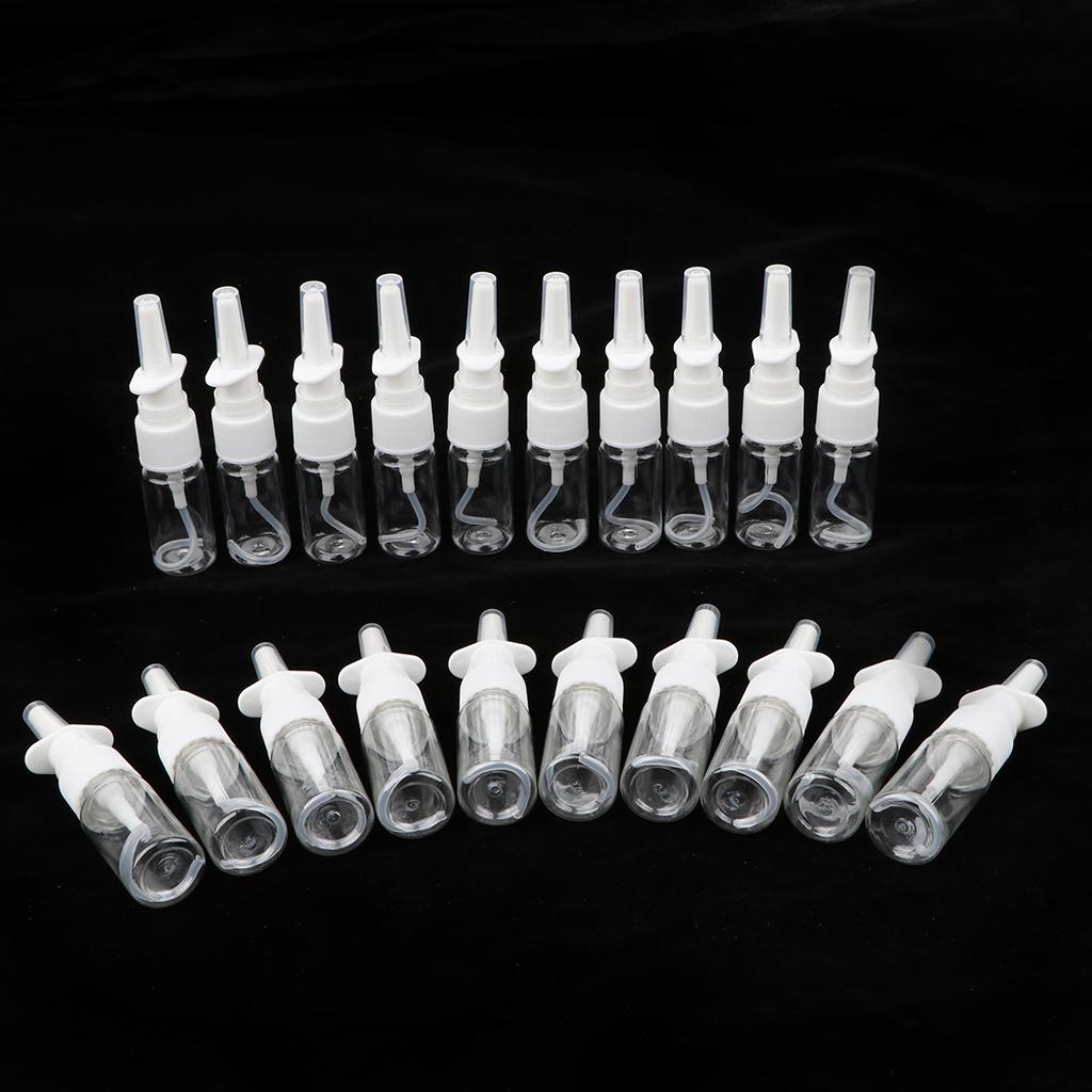 Set 20 Chai Xịt Mũi Rỗng Bằng PET Trong Suốt - Tùy chọn dung tích