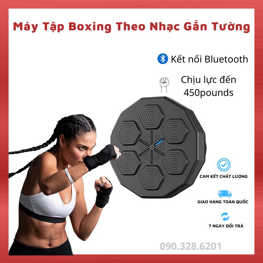 Máy Đấm Boxing Theo Nhạc Gắn Tường, Đích Tập Võ Treo Tường Thông Minh