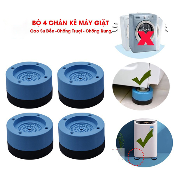 Bộ 4 Chân Kê Máy Giặt Tủ Lạnh Chất Liệu Cao Su Tổng Hợp Chống Rung Lắc Hiệu Quả