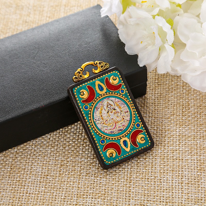 MẶT DÂY CHUYỀN HOÀNG THẦN TÀI TÂY TẠNG BẰNG GỖ MUN