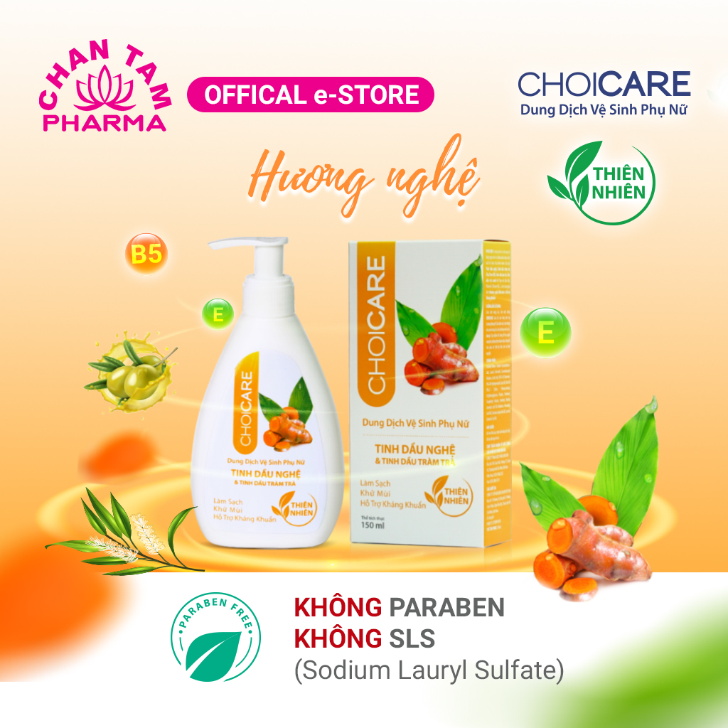 Dung Dịch vệ sinh Phụ nữ Choicare Làm Sạch, Khử Mùi, Hỗ Trợ Kháng Khuẩn 150ml