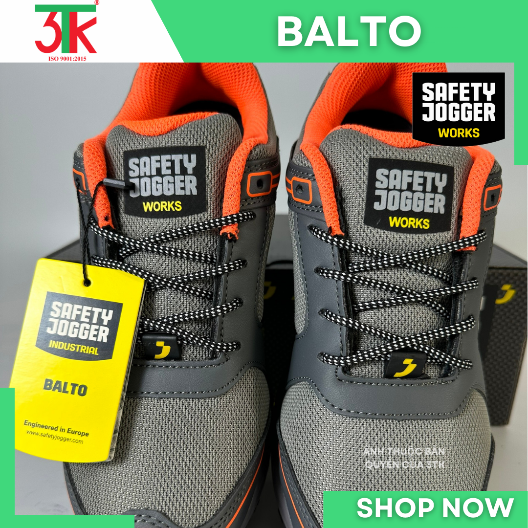 Giày Bảo hộ lao động Safety Jogger Balto S1 Siêu nhẹ Chống dầu, Chống Trơn Trượt, Chống va đập, Chống tĩnh điện sử dụng trong Công Trình Xây Dựng , Phân xưởng sản xuất