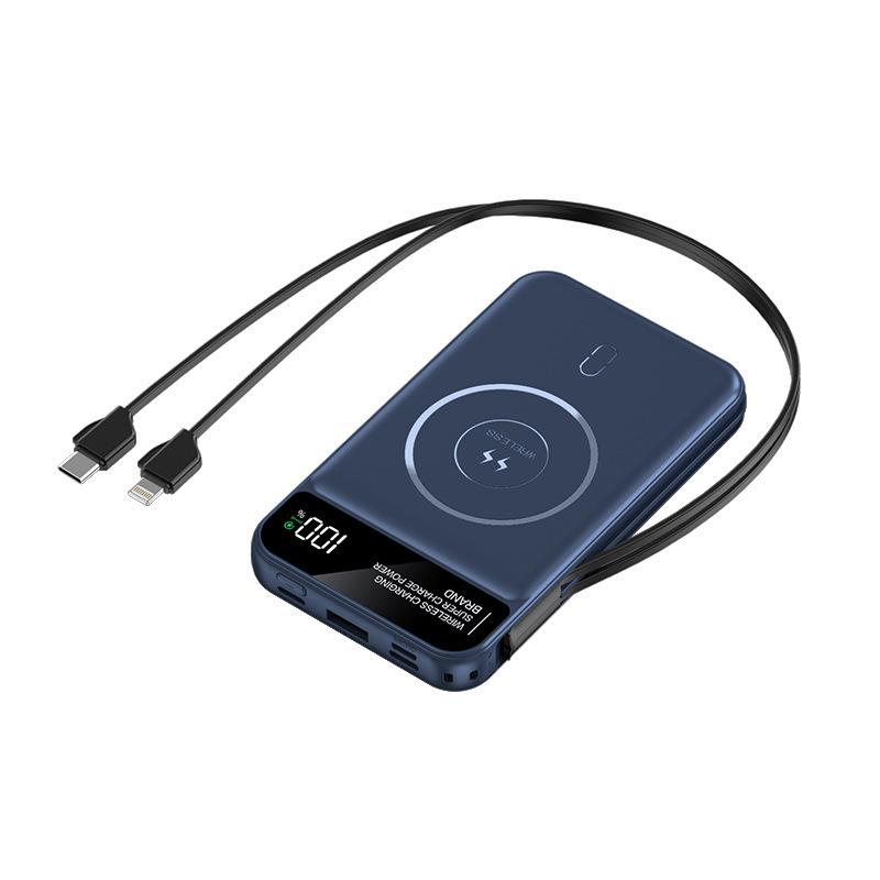 Khuyến mại hút từ tính sạc không dây sạc kho báu 20000 mAh chia sẻ dòng khép kín sạc không dây hai trong một cung cấp năng lượng di động