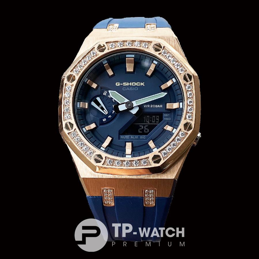 Đồng Hồ Nam Dây Nhựa Casio G-SHOCK GA-2110ET-2A AP CUSTOM ROSE GOLD DIAMOND x NAVY ROYAL OAK