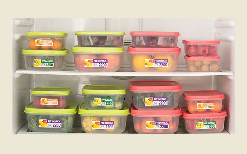 Bộ 03 hộp nhựa nắp mềm Fit in Pack 300ml đựng & bảo quản thực phẩm - nội địa Nhật Bản