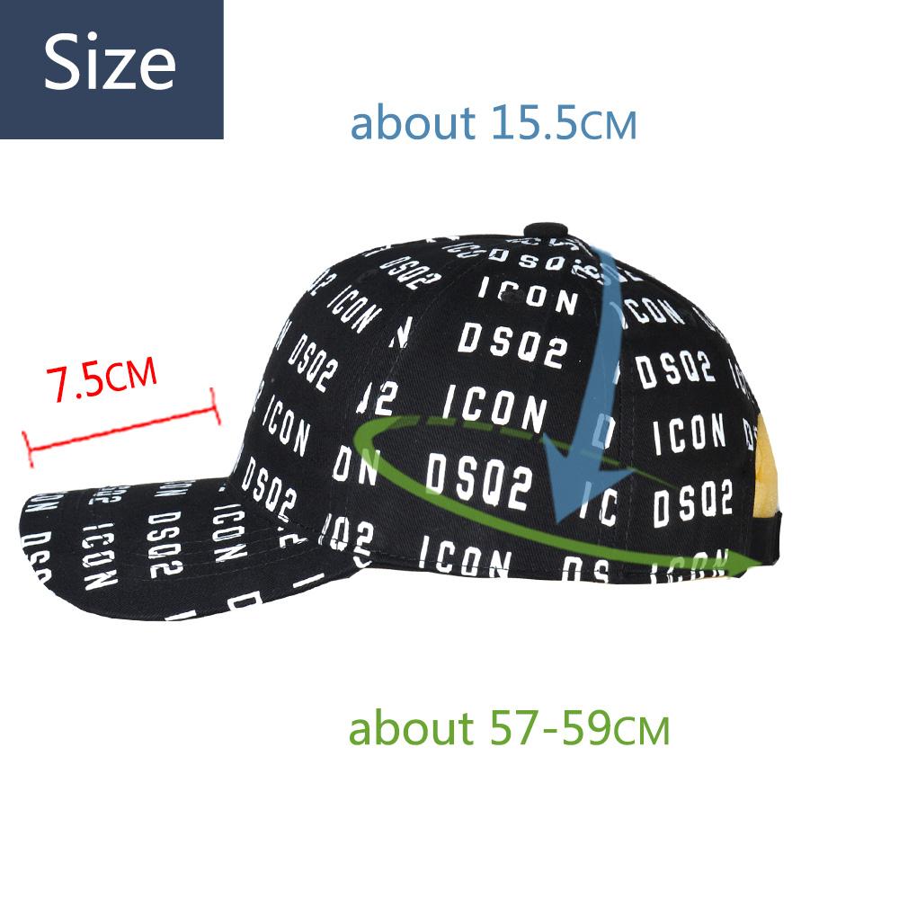 Mùa Hè Nón Mới DSQ2 Thư Biểu Tượng 100% Cotton Nam Bóng Chày Nữ Nón Bố Mũ Áo Nón Mũ Nón Hiphop snapback Xương Bố Nón