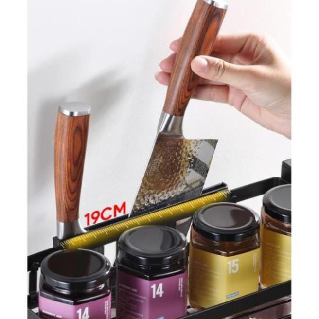 Kệ Đựng Gia Vị INOX Sơn Tĩnh Điện Chống Rỉ Cao Cấp 2, 3 Tầng Bản Đầy Đủ h15