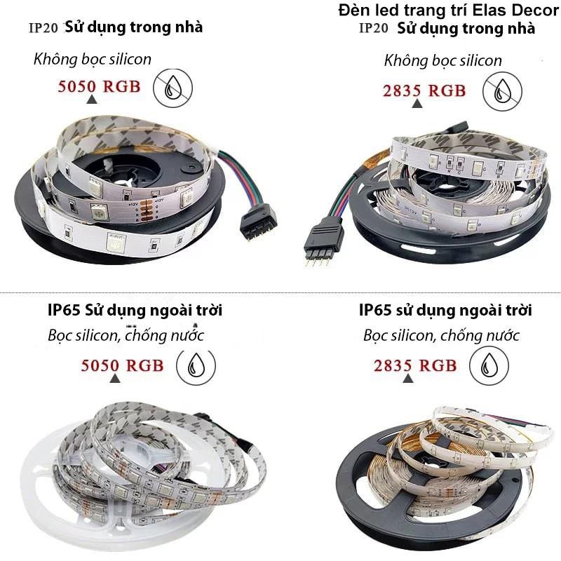Combo Đèn Led Dán Tường Đèn Led 5050 RGB ĐK44 5m/10m/15m Đèn Led Trang Thay Đổi Màu Triệu View