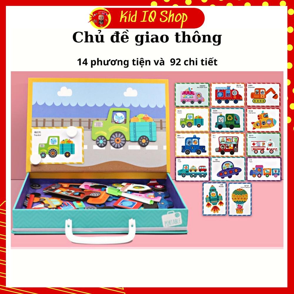 Bộ đồ chơi ghép hình gỗ cho bé nam châm 2 mặt hỗ trợ giáo dục sớm