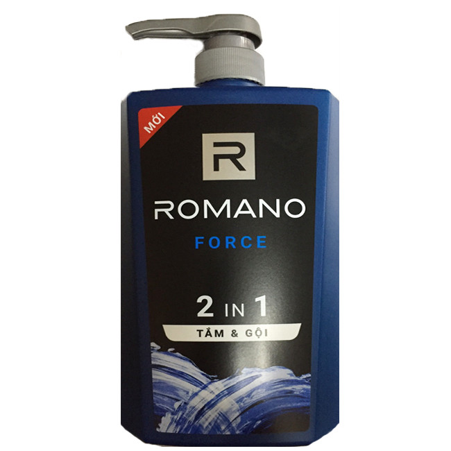Bộ 2 Chai Tắm Gội 2in1 Romano Froce + Tặng 5 gói dầu gội Romano