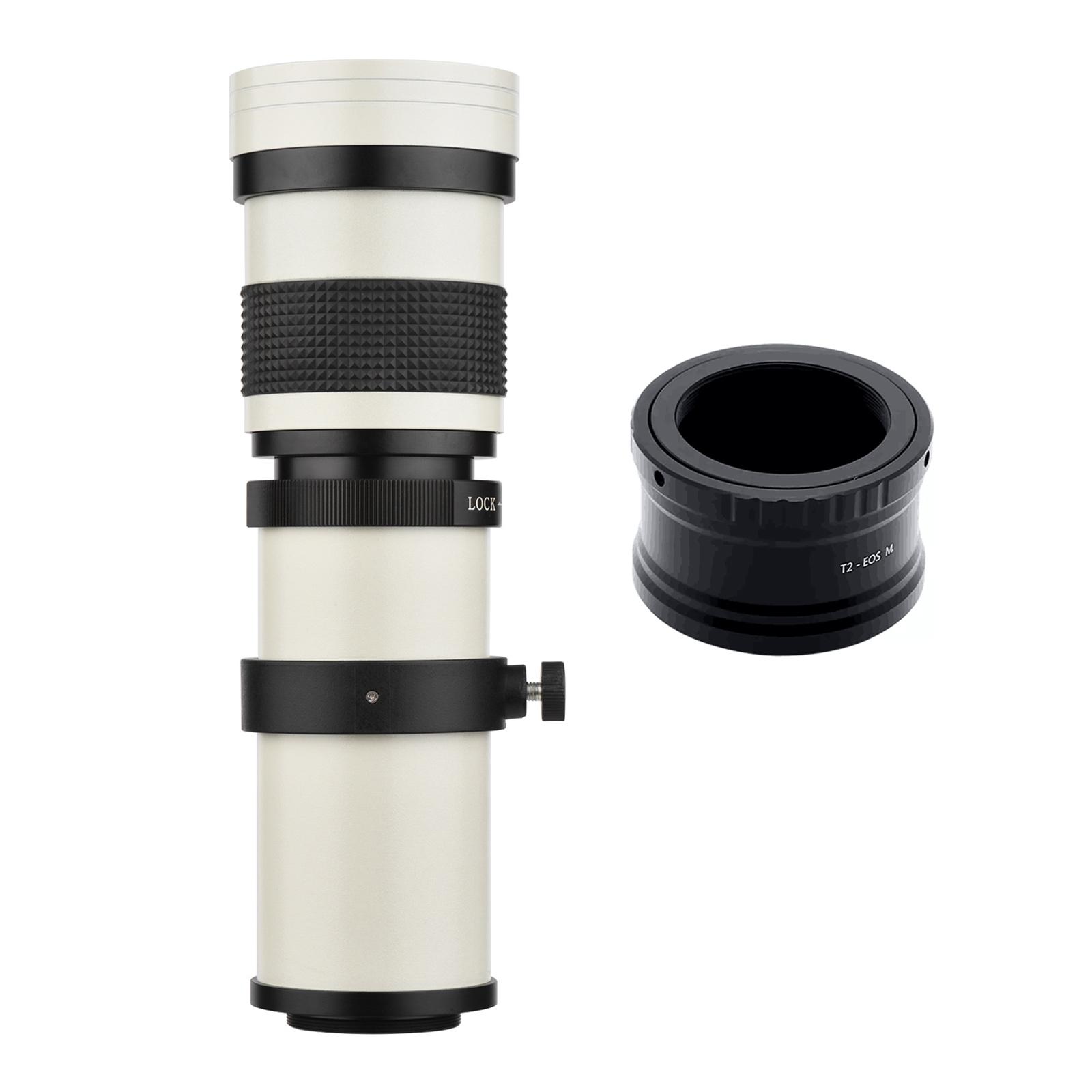 Camera MF Super Telephoto Zoom Lens F/8.3-16 420-800mm T2 Mount with M-mount Adapter Ring 1/4 Thread Replacement for Canon M M2 M3 M5 M6 Mark II M10 M50 M100 M200 Cameras