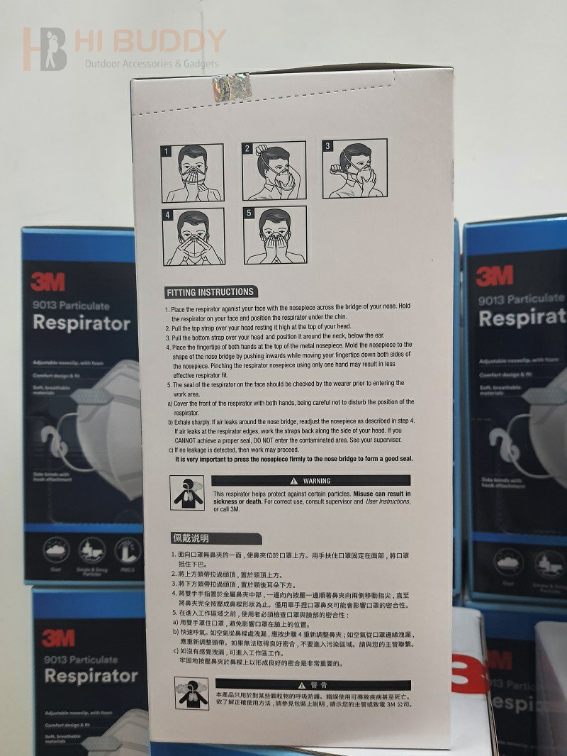 Khẩu Trang Lọc Bụi Kháng Khuẩn Than Hoạt Tính Bảo Vệ Hô Hấp 3M 9542 KN95, AS/ANZS P2, 25 Cái/Hộp - Dây Đeo Qua Đầu