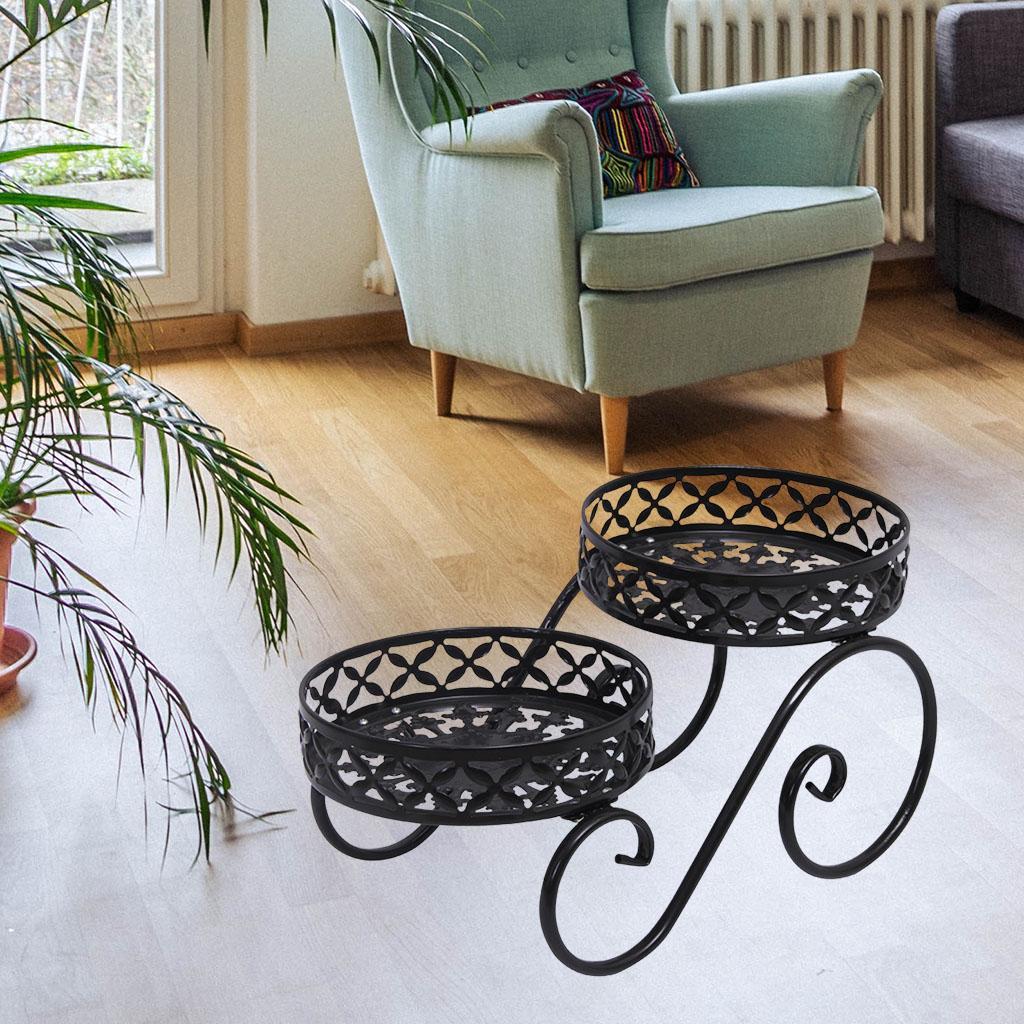 Decorative Iron Plant Stand Durable Flower Pot Stand for Patio Office Garden