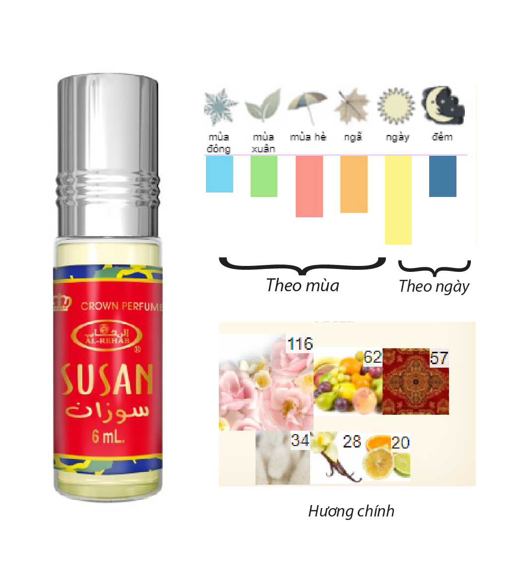 Tinh dầu nước hoa Dubai_ SUSAN Al-Rehab_ UNISEX (Hàng chính hãng)