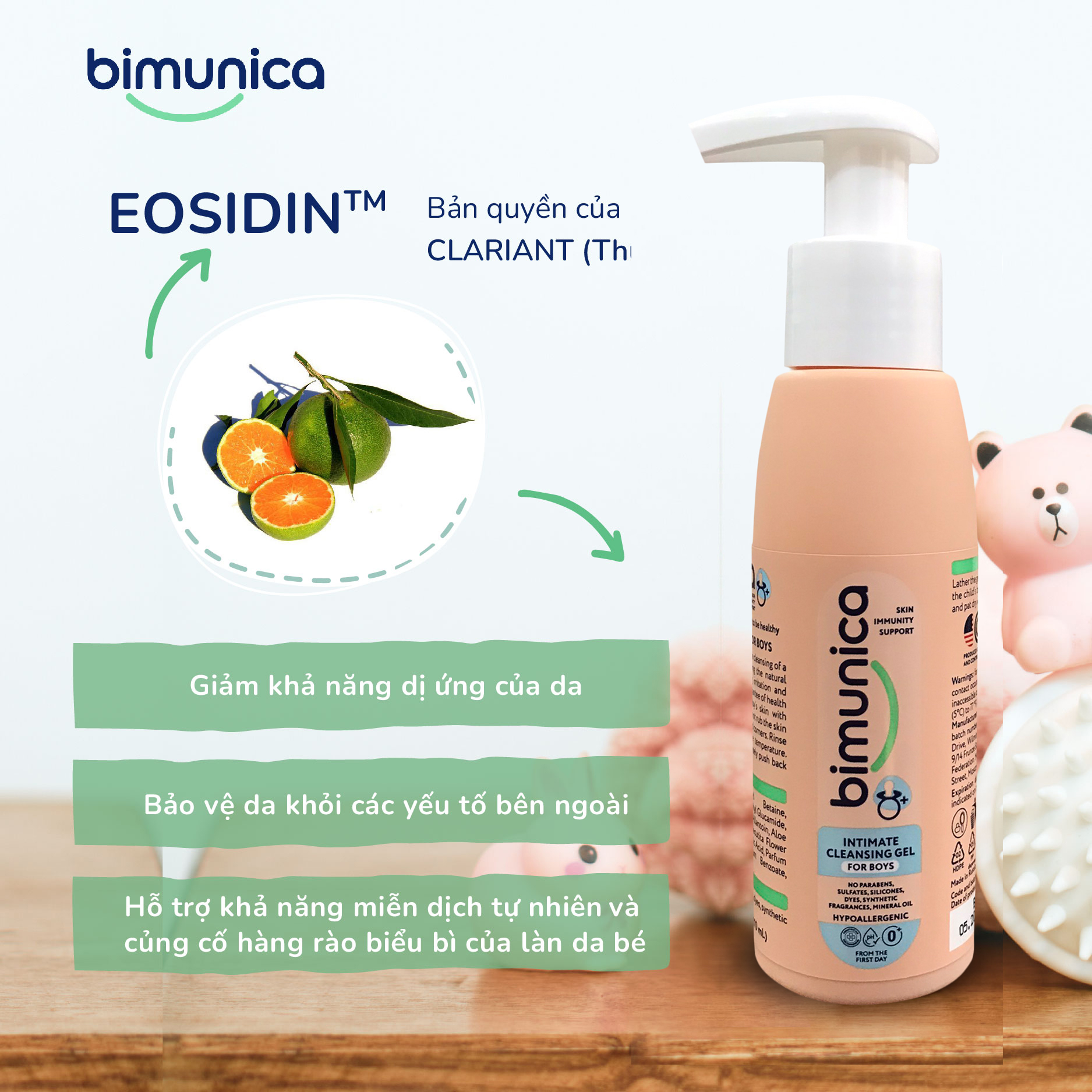 Dung Dịch Vệ Sinh Cao Cấp BIMUNICA Cho Bé Trai Từ 0 Tháng Tuổi - 250ml Kháng Khuẩn Chống Viêm Tăng Đề Kháng