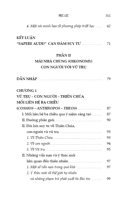 DẪN NHẬP TRIẾT HỌC – Về Con Người – Vũ Trụ – Thiên Chúa