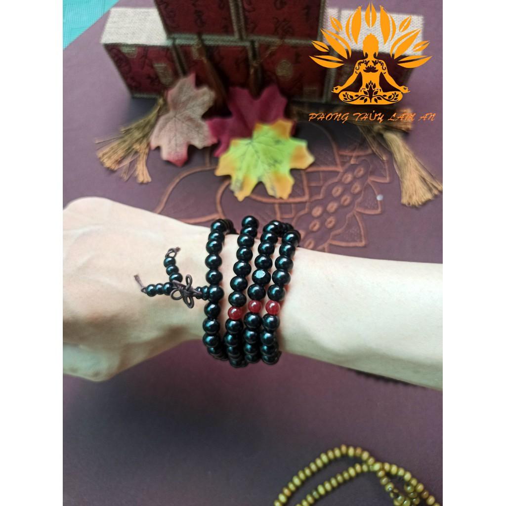 VÒNG TAY TRẦM HƯƠNG CHUỖI 108-216 HẠT ĐÃ TRÌ CHÚ KHAI QUANG ĐIỂM NHÃN TẶNG KÈM HỘP GẤM SANG TRỌNG