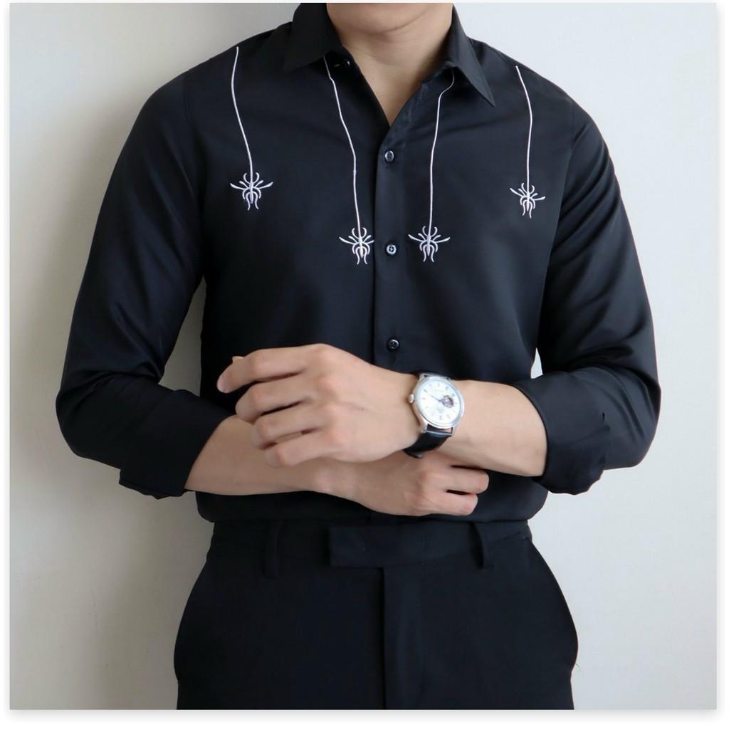 Áo sơ mi in thêu dài tay nam cực đẹp phong cách hàn quốc cho các bạn trẻ KME FASHION