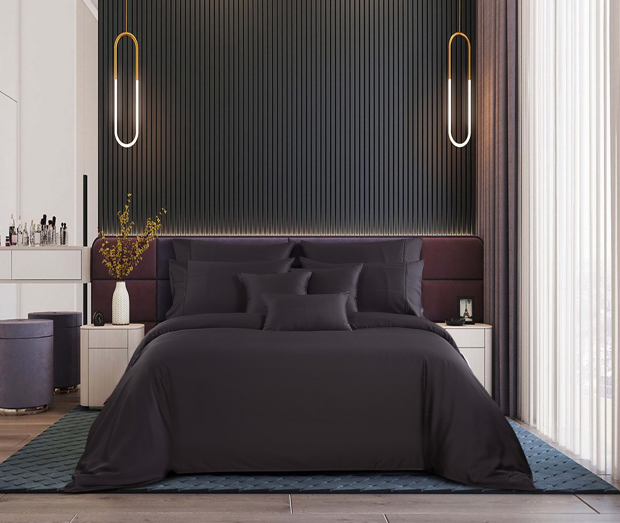 Bộ ga và Vỏ gối Akemi Tencel Modal Earnest Tiga Belas, gồm 5 món