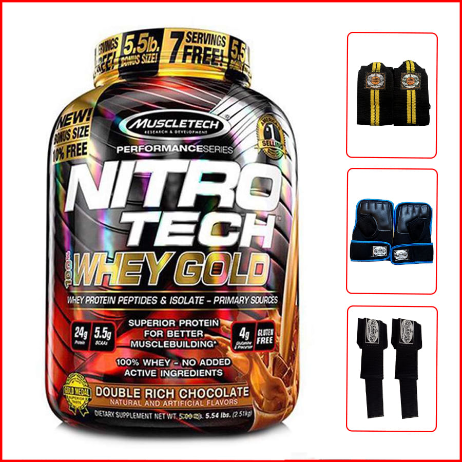 Sữa tăng cơ NITRO -TECH 100% WHEY GOLD Hộp 5lbs (2.27kg) - Hàng Chính Hãng MUSCLETECH USA - NHIỀU HƯƠNG VỊ - KÈM QUÀ TẶNG