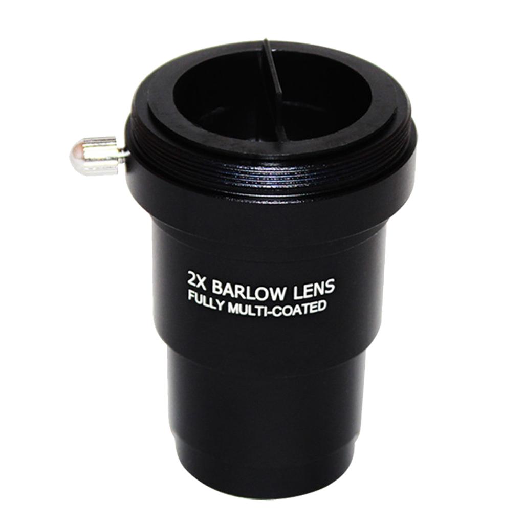 Full Metal 2X Barlow Lens 1.25" for Astronomical Telescope Eyepieces Black