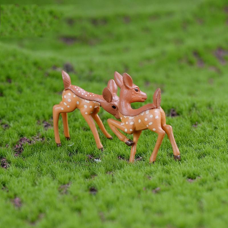Tiểu cảnh mini ️ Mô hình con nai gặm cỏ trang trí tiểu cảnh sen đá, sân vườn, terrarium, bàn làm việc