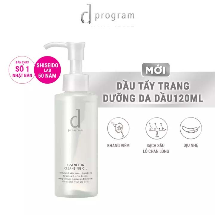 Dầu tẩy trang D Program dưỡng da Essence in Cleansing Oil 120ml