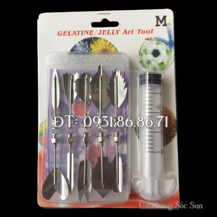 Bộ 10 dụng cụ làm thạch rau câu 3D - Bộ nhập khẩu - Tặng kèm xy lanh – Mã số 1000