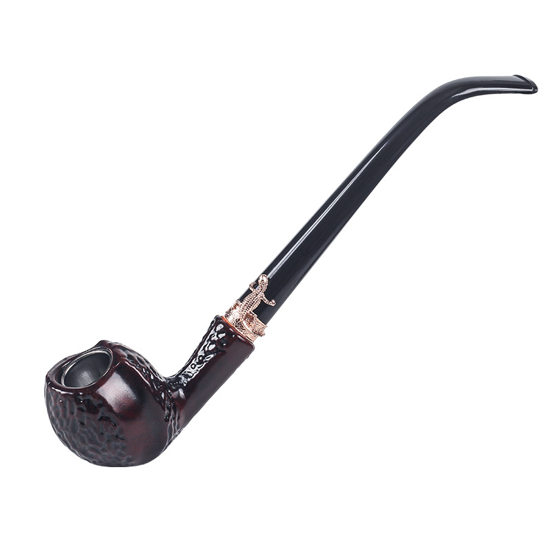 tẩu thuốc nhựa sừng cán dài cực đẹp sang trọng dài 24 cm, kèm theo hộp đựng