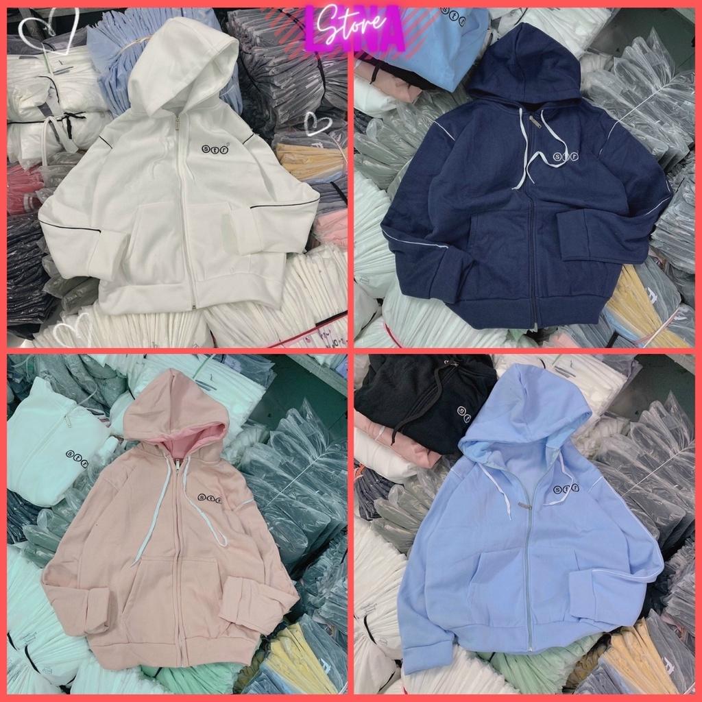 Áo Khoác Nỉ Thêu STR Áo Hoodie Zip Chất Đẹp Form Rộng Unisex, áo khoác hoodie unisex ulzzang, áo thun nữ chống nắng chống lạnh tốt vải nỉ ngoại, Áo Khoác Nỉ Chống Nắng Lạnh Couple Jackets