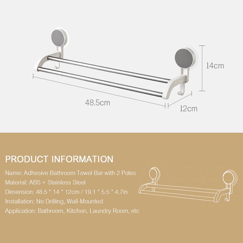 Thanh treo khăn phòng tắm tự dính bằng thép không gỉ