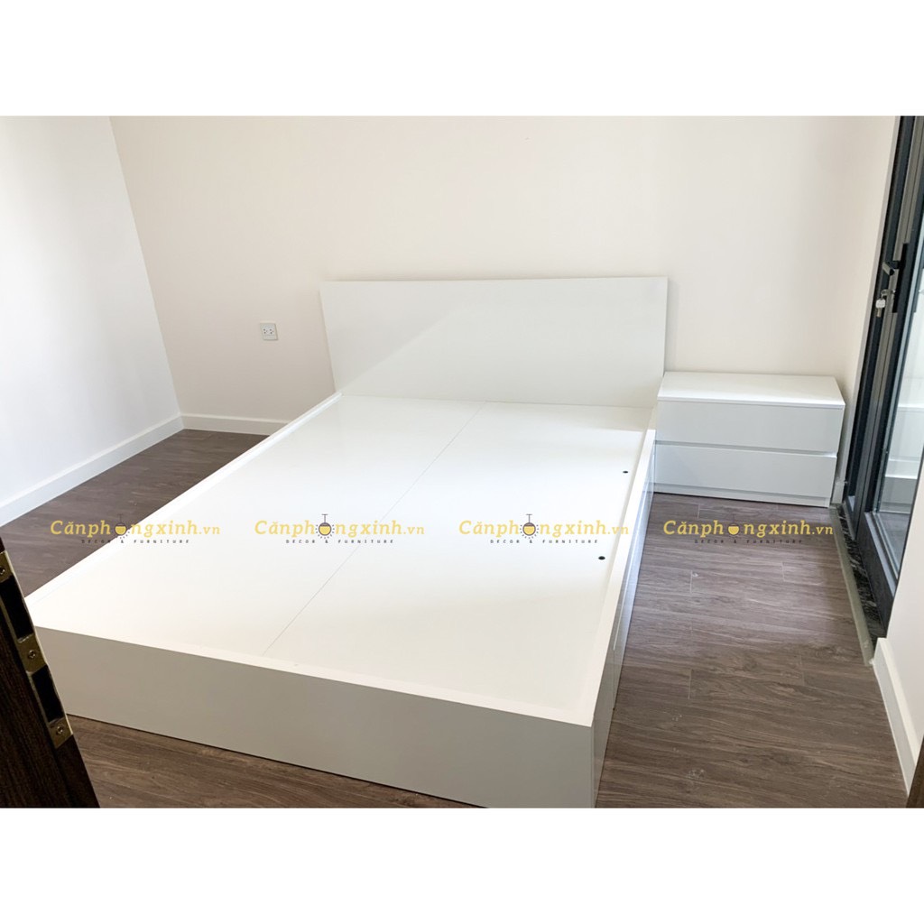 Giường ngủ Trắng gỗ cn MDF 2 hộc kéo CPX-G30