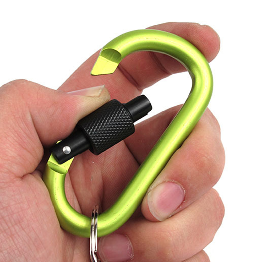 9 Cái Móc Khóa Carabiner Chữ D Bằng Hợp Kim Nhôm Với Vòng Dây Thép