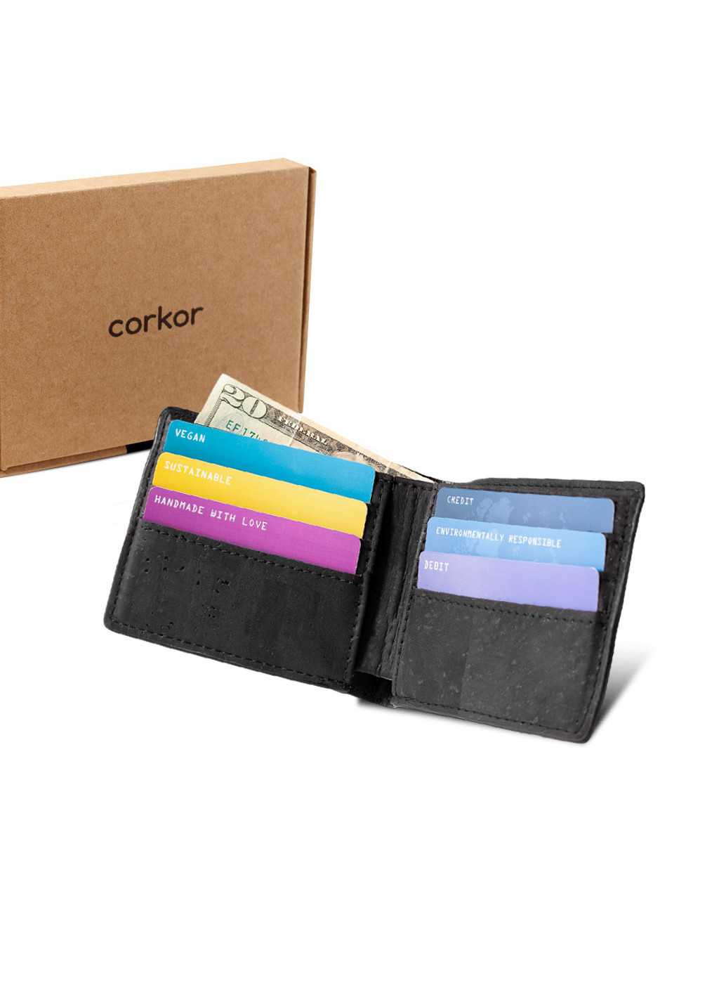 Ví nam da cork thực vật BIFOLD WALLET FOR MEN - HGcork Corkor CK260 - Nhiều màu - Tích hợp tính năng chống sao chép dữ liệu thẻ, Siêu bền, Chống cháy, Chống mốc, Chống thấm nước, Thân thiện với môi trường – Hàng chính hãng, Sản xuất tại Bồ Đào Nha