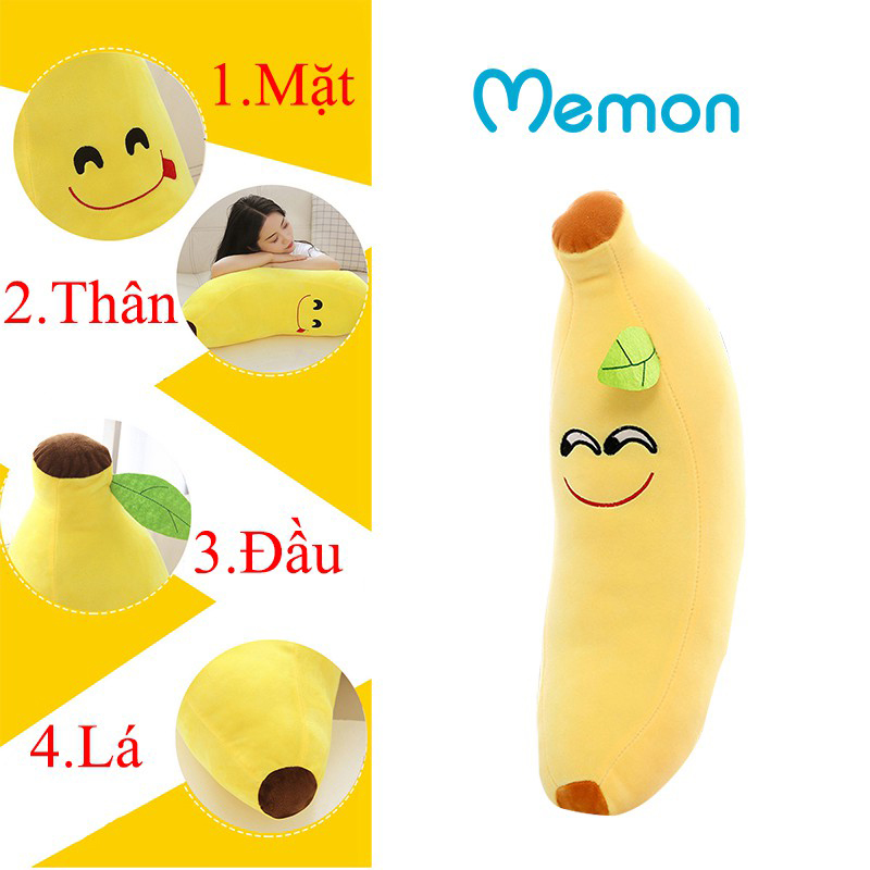 Gấu Bông Gối Ôm Quả Chuối Bông Cao Cấp Memon