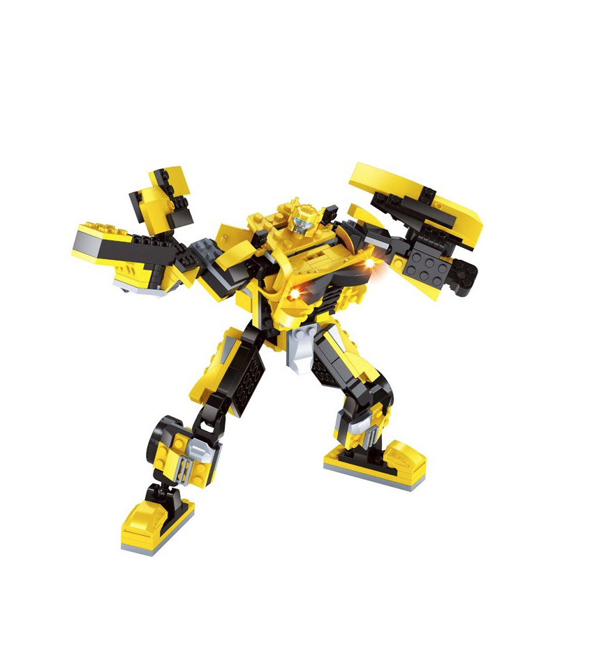 Mô Hình Robot Biến Hình Titan Form Heroes 2 Trong 1 Màu Vàng